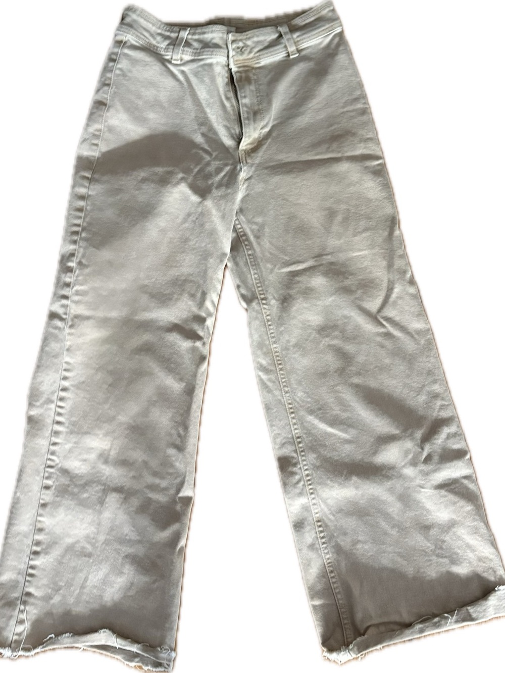 Mango Catherine Wide-Leg Jeans in Off-White